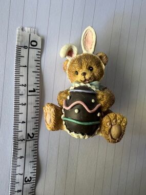 Easter Bunny Small Pet Figurine with Black & Pastel Accents